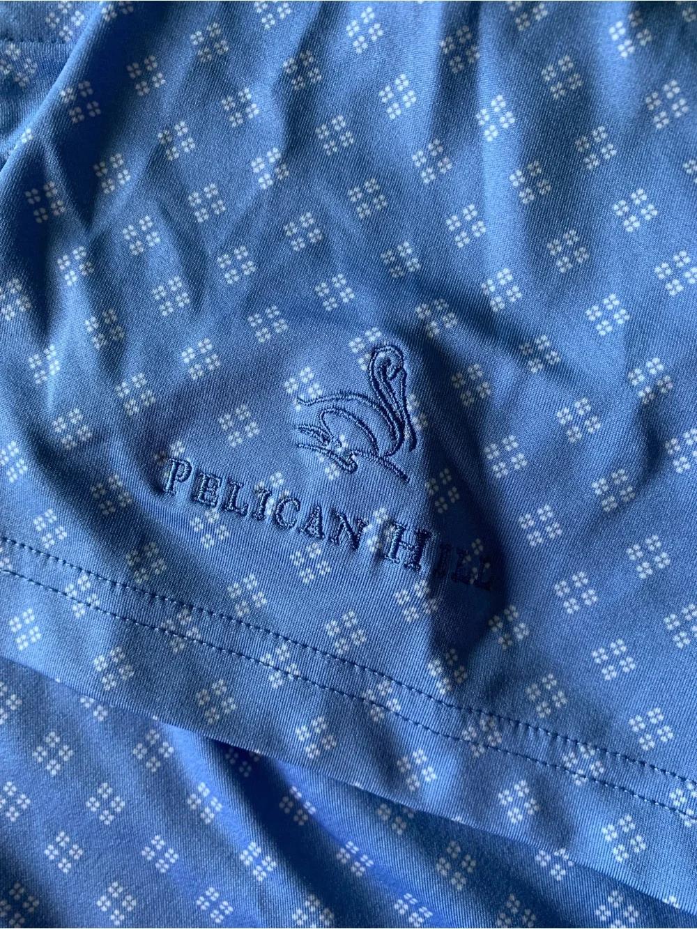 Ralph Lauren Blue Polo with Subtle White Microprint - Pelican Hill